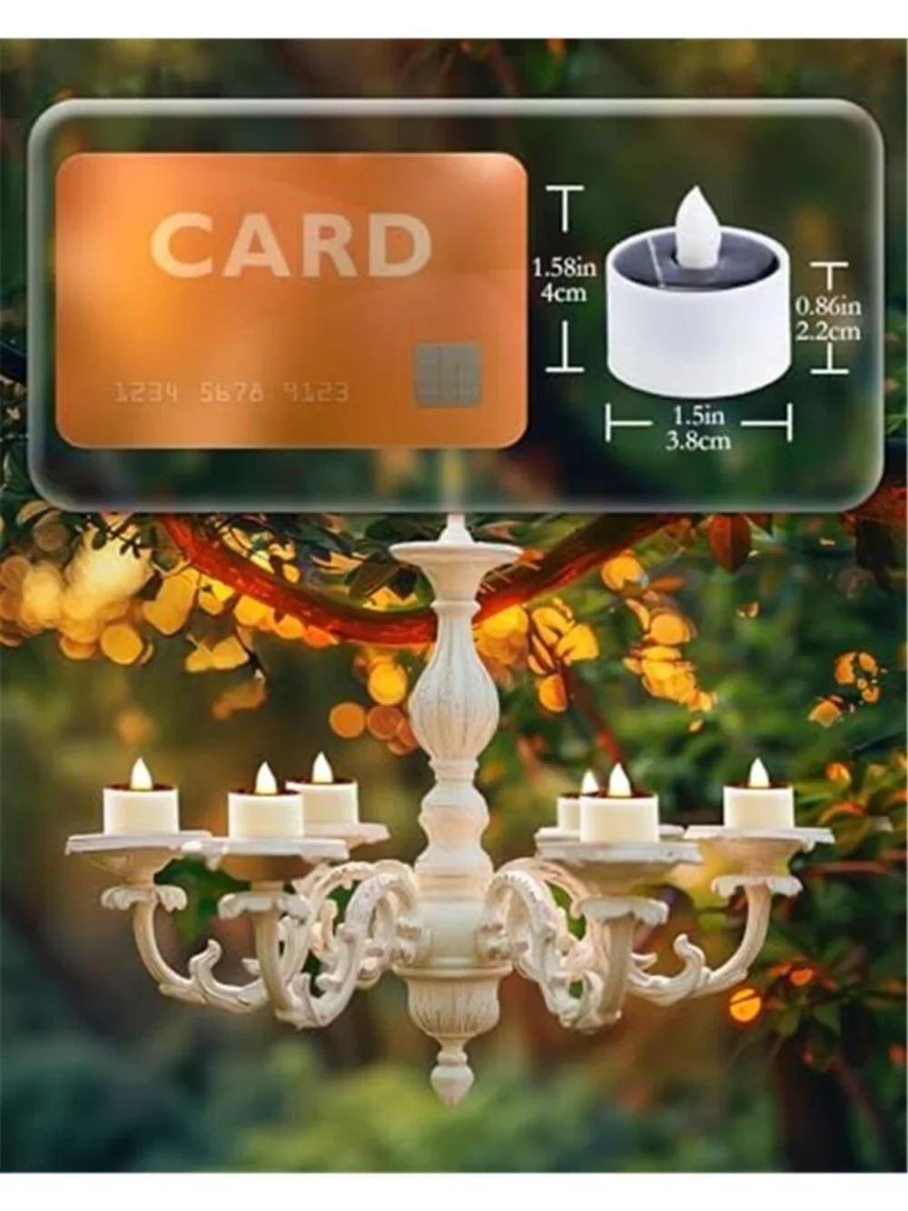 Solar Tea Lights Outdoor Waterproof LED Flameless Candles Warm White Flickering